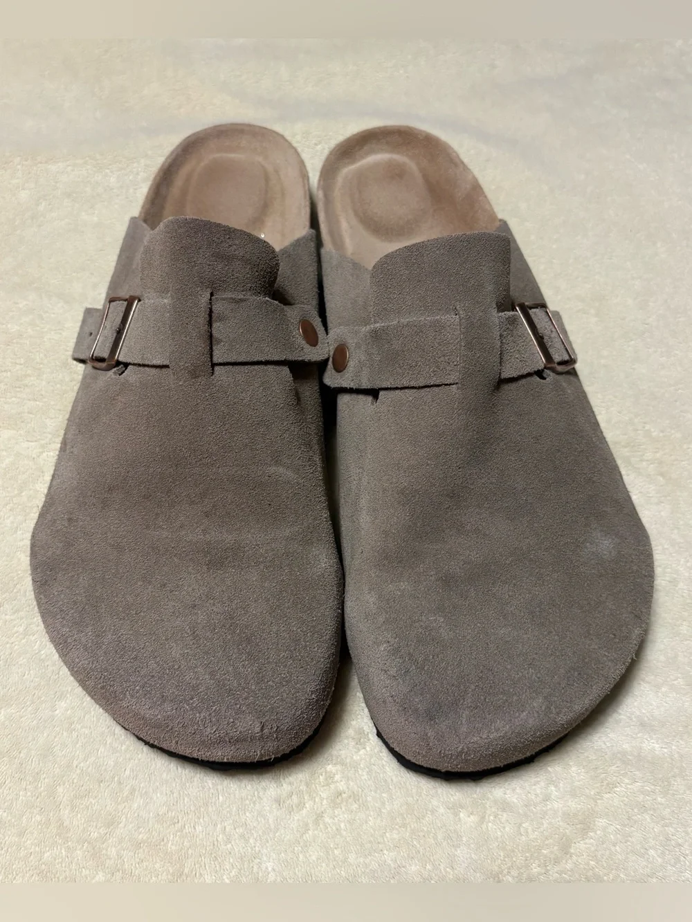Men's Suede Slip-On Loafers in Taupe